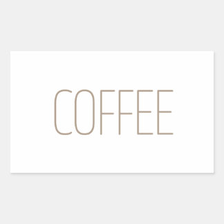 Pegatina Rectangular Café bronceado elegante
