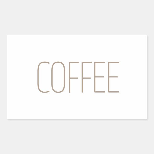 Pegatina Rectangular Café bronceado elegante (Anverso)