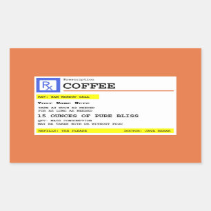 Pegatina Rectangular Café con receta personalizada
