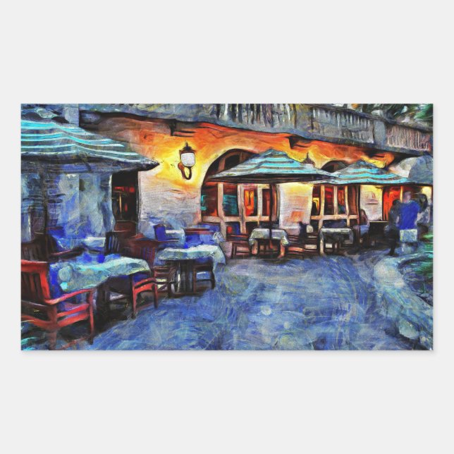 Pegatina Rectangular Cafe de San Antonio (Anverso)