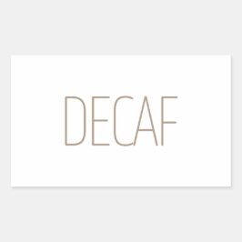 Pegatina Rectangular Café Descafeinado Bronceado Elegante