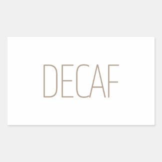 Pegatina Rectangular Café Descafeinado Bronceado Elegante