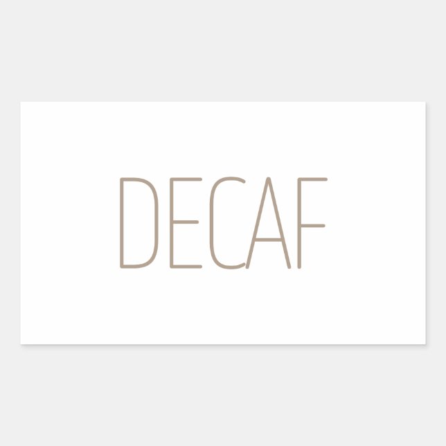Pegatina Rectangular Café Descafeinado Bronceado Elegante (Anverso)