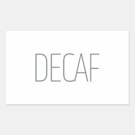Pegatina Rectangular Café Descafeinado Gris Elegante