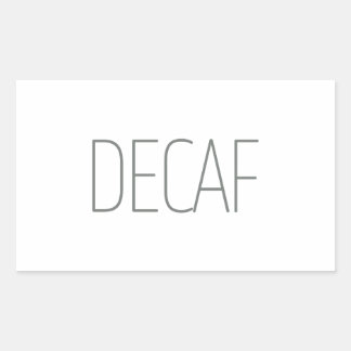 Pegatina Rectangular Café Descafeinado Gris Elegante