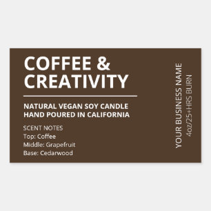 Pegatina Rectangular Café moderno Scent Candle Labels