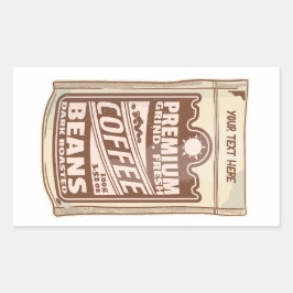 Pegatina Rectangular Café poster de café premium frijol café Barista