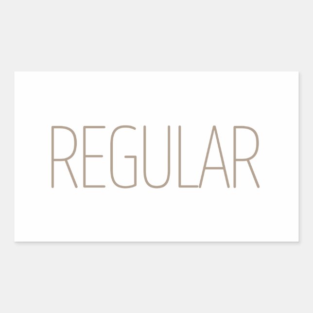 Pegatina Rectangular Café Regular Bronceado Elegante (Anverso)