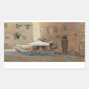 Pegatina Rectangular Café Roma