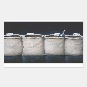 Pegatina Rectangular Café Sacks 1990