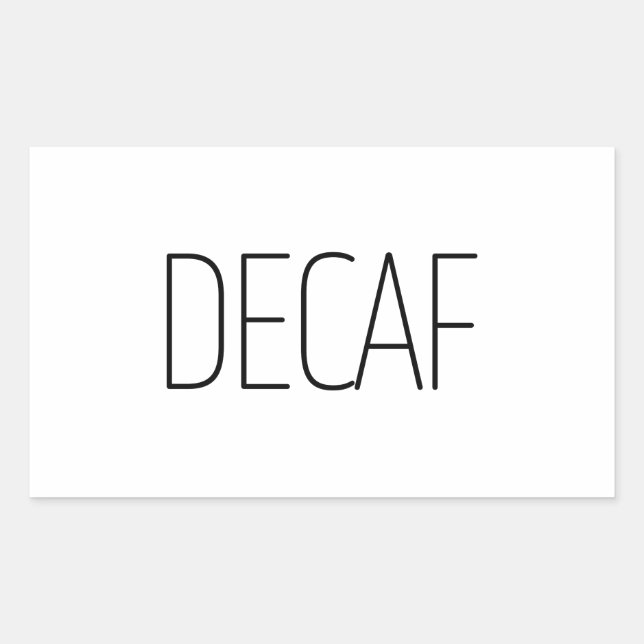 Pegatina Rectangular Café Sleek Decaf (Anverso)