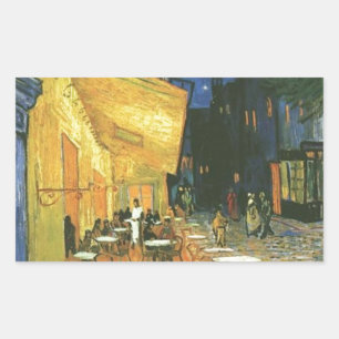 Pegatina Rectangular Cafe Terrace - Vincent van Gogh