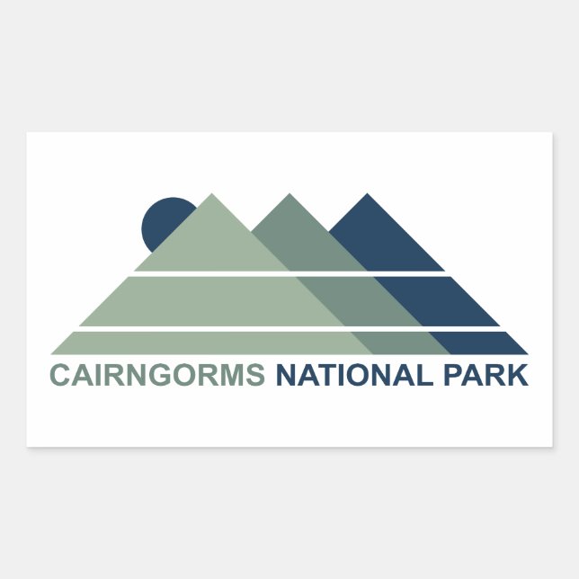 Pegatina Rectangular Cairngorms National Park Scotland Mountain Sun (Anverso)