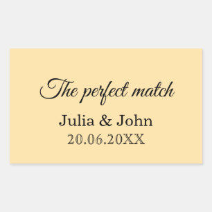 Pegatina Rectangular Caja de cerillas para boda Perfect Match – Edición