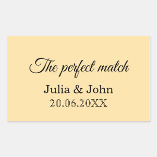 Pegatina Rectangular Caja de cerillas para boda Perfect Match – Edición