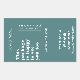 Pegatina Rectangular Caja de negocio de logotipo personalizado paquete