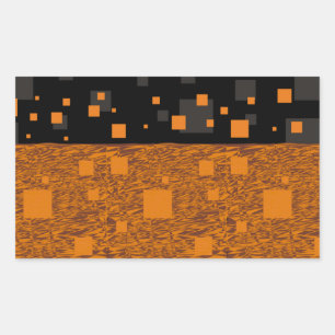Pegatina Rectangular caja negra de Halloween abstracta de alerta de nar