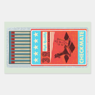 Pegatina Rectangular Caja retro que coincide con el arte pop