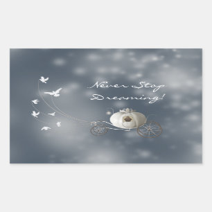 Pegatina Rectangular Calabaza de Cenicienta