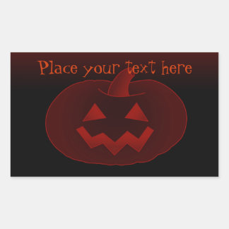 Pegatina Rectangular Calabaza de Halloween 002