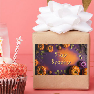Pegatina Rectangular Calabazas de Halloween