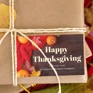 Pegatina Rectangular Calabazas Feliz Día de Acción de Gracias Personali