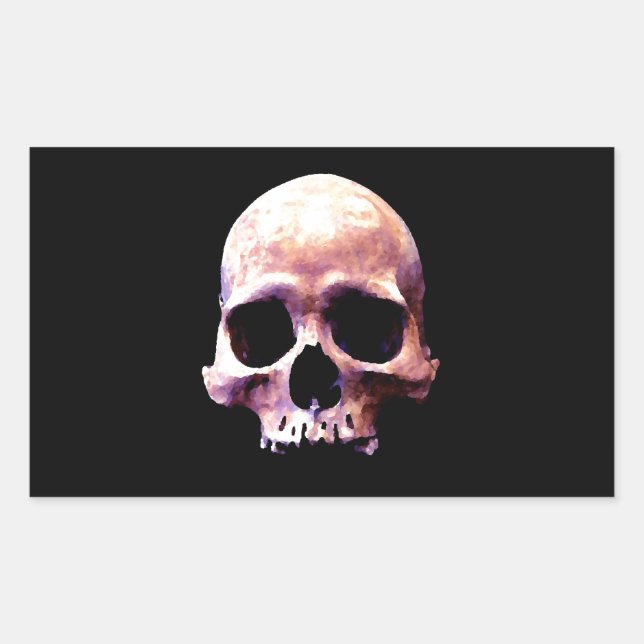 Pegatina Rectangular Calavera (Anverso)