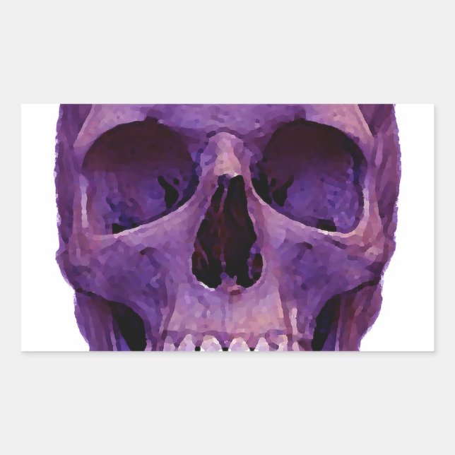 Pegatina Rectangular Calavera (Anverso)