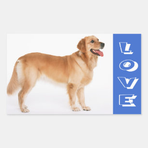 Pegatina Rectangular Calcomanías de cachorro de perro retriever dorado