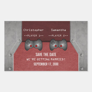 Pegatina Rectangular Calcomanías de fecha de guardado de videojuegos, g