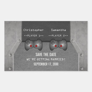 Pegatina Rectangular Calcomanías de fecha de guardado de videojuegos, g