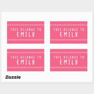 Pegatina Rectangular Calcomanías de nombre personalizado Esto pertenece