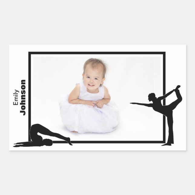Pegatina Rectangular Calcomanías Personalizadas de Gimnasia (Anverso)