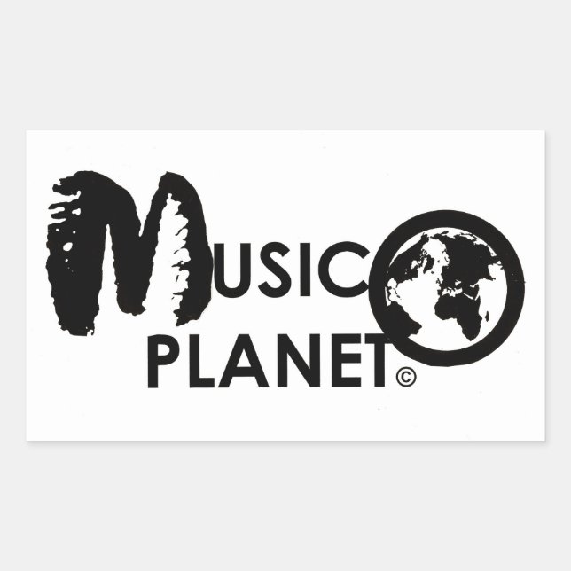 Pegatina Rectangular Calcomanías rectangulares de MUSIC PLANET (Anverso)