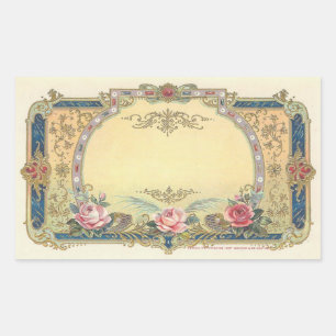 Pegatina Rectangular Calcomanías Vintage Elegantes del Campo Francés