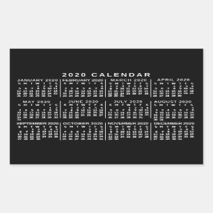 Pegatina Rectangular Calendario 2020 (Consulte Descripción de la nueva 
