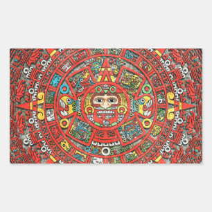 Pegatina Rectangular Calendario maya