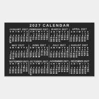 Calendario Mensual del Año 2027 Clásico Blanco y N