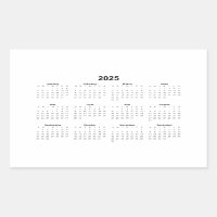 Calendario Rectangular Mensual de 2025