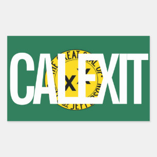 Pegatina Rectangular CALEXIT Estado de Jefferson