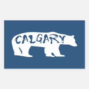 Pegatina Rectangular Calgary Alberta Bear
