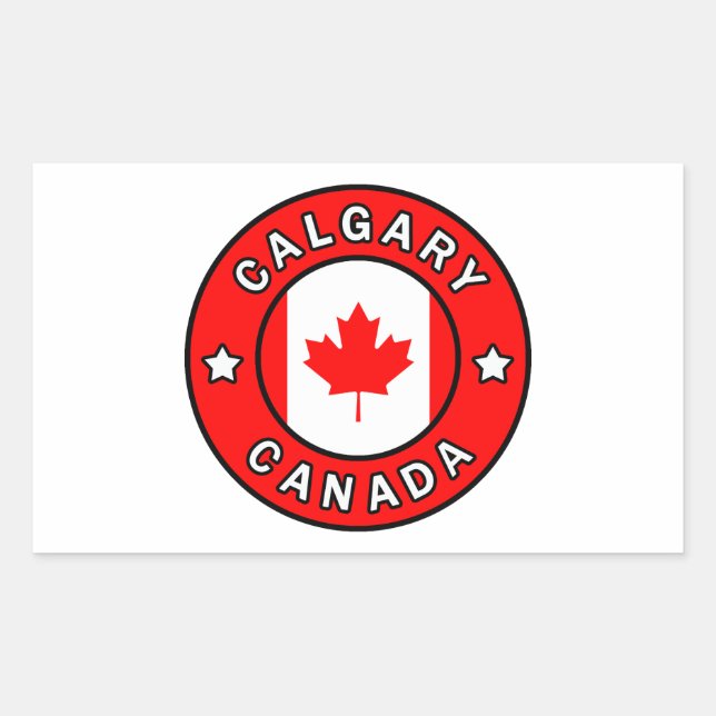 Pegatina Rectangular Calgary Canada (Anverso)