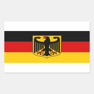 Pegatina Rectangular Calidad de la bandera de Alemania