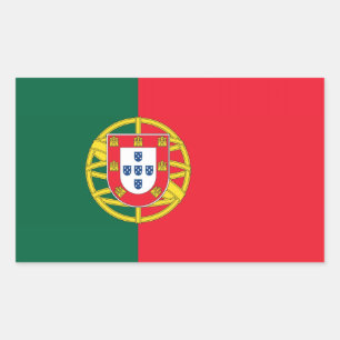 Pegatina Rectangular Calidad de la bandera portuguesa