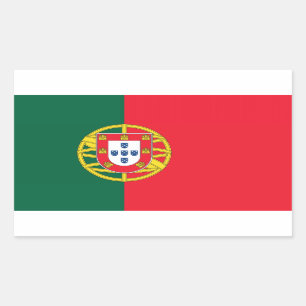 Pegatina Rectangular Calidad de la bandera portuguesa