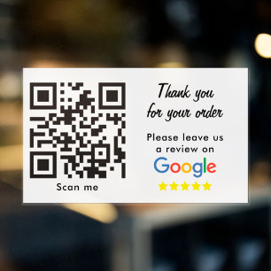 Pegatina Rectangular Calificación comercial con Google revisa el código