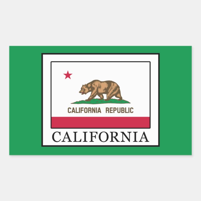 Pegatina Rectangular California (Anverso)