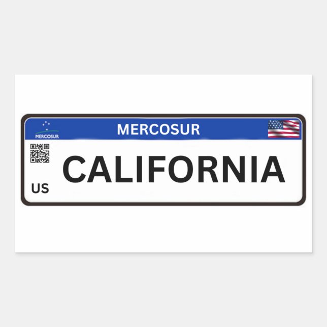 Pegatina Rectangular California (Anverso)