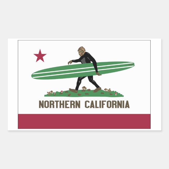 Pegatina Rectangular California del Norte (Anverso)