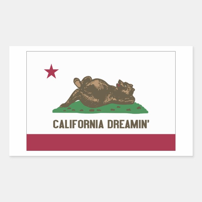 Pegatina Rectangular California Dreamin (Anverso)